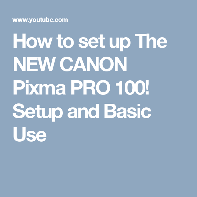 canon pixma pro 100 install software for mac